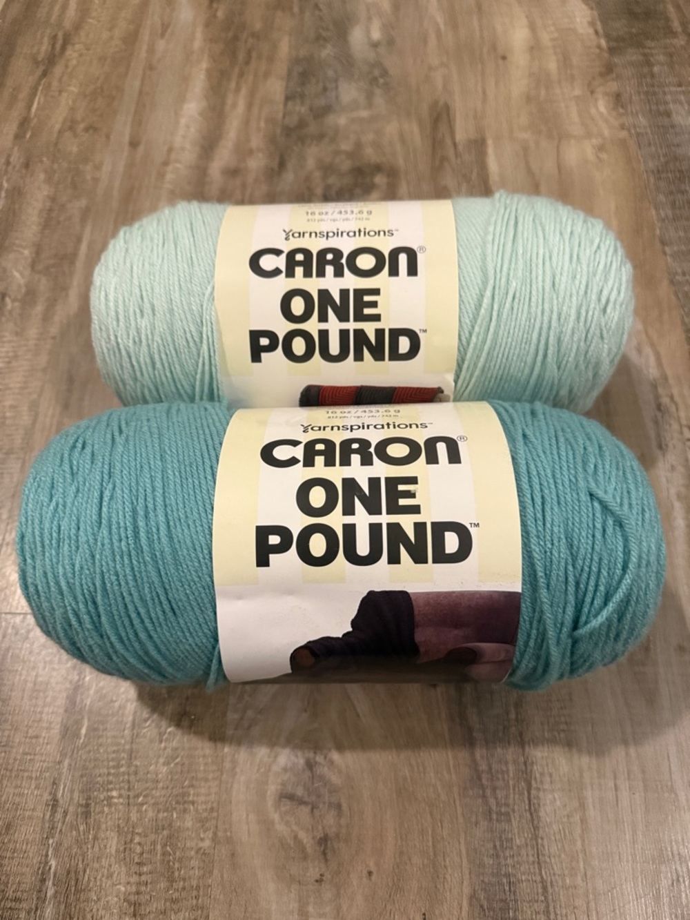 Caron One Pound Yarn - Aqua & Light Aqua - Multipack